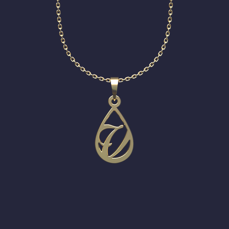 گردنبند طلا 18 عیار زنانه مدوپد مدل حرف v کد JJ2-1-1143