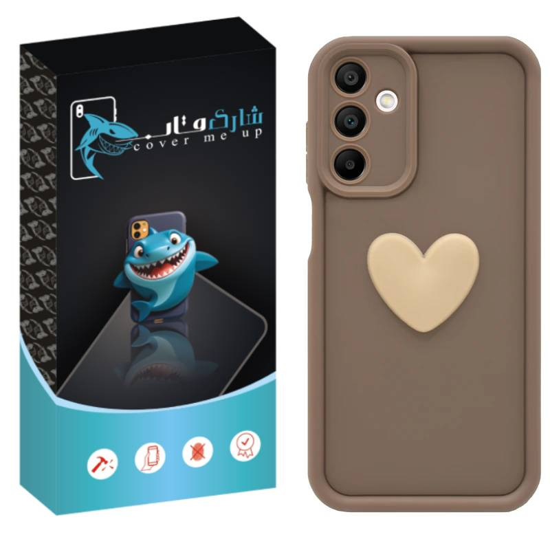 کاور شارک قاب مدل سیلیکونی سولید طرح قلب مناسب برای گوشی موبایل سامسونگ Galaxy A56