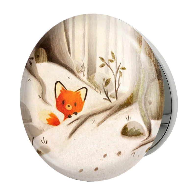 آینه جیبی خندالو طرح روباه مدل تاشو کد 5120 