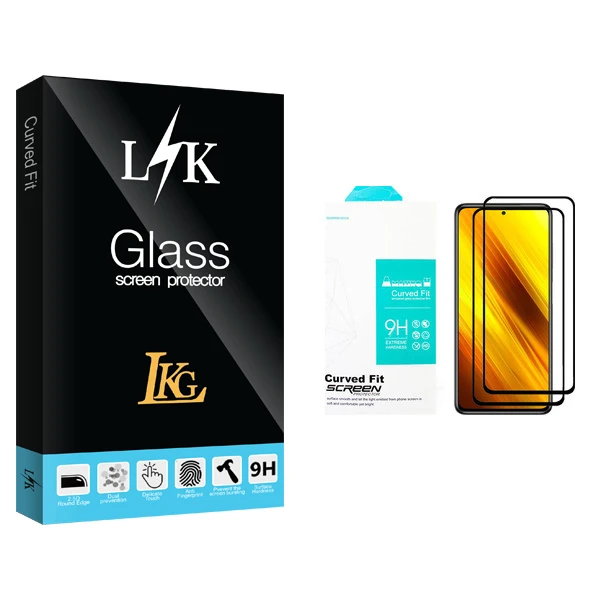 محافظ صفحه نمایش ال کا جی مدل LK Glass مناسب برای گوشی موبایل شیائومی Poco X3 بسته دو عددی