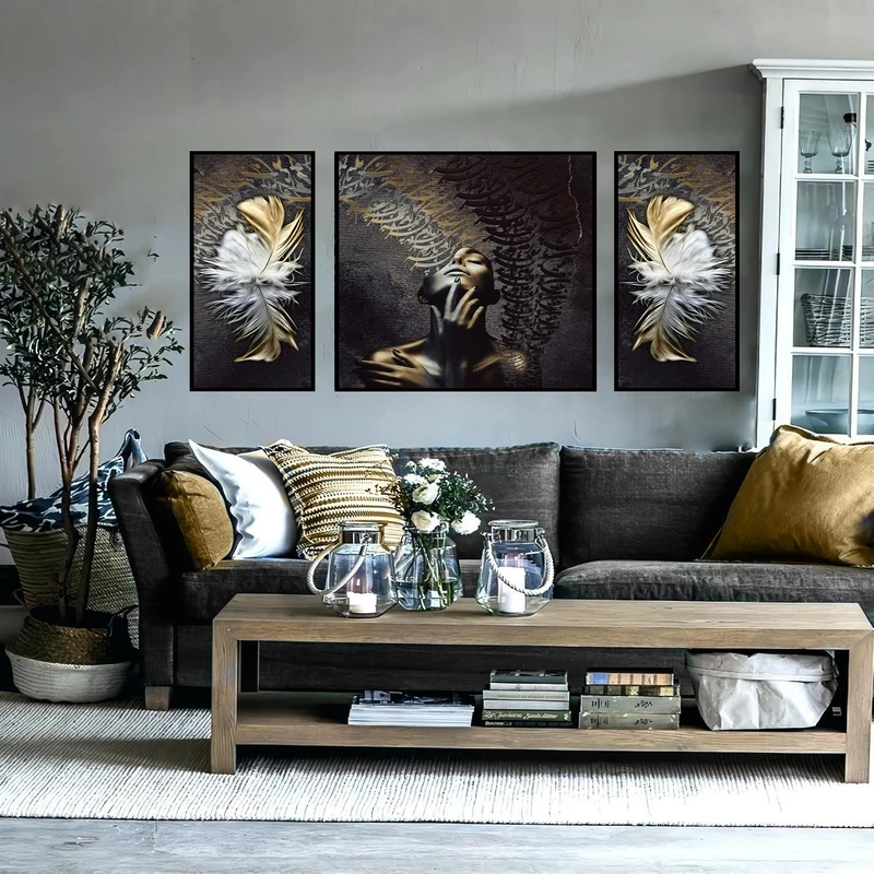 تابلو بکلیت طرح مدرن دیجیتال آرت مدل B-2865 مجموعه 3 عددی