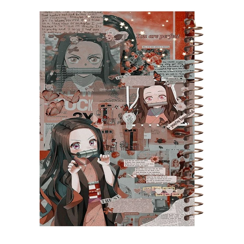 دفتر مشق 80 برگ مدل انیمه Kimetsu no Yaiba طرح نزوکو کد J296