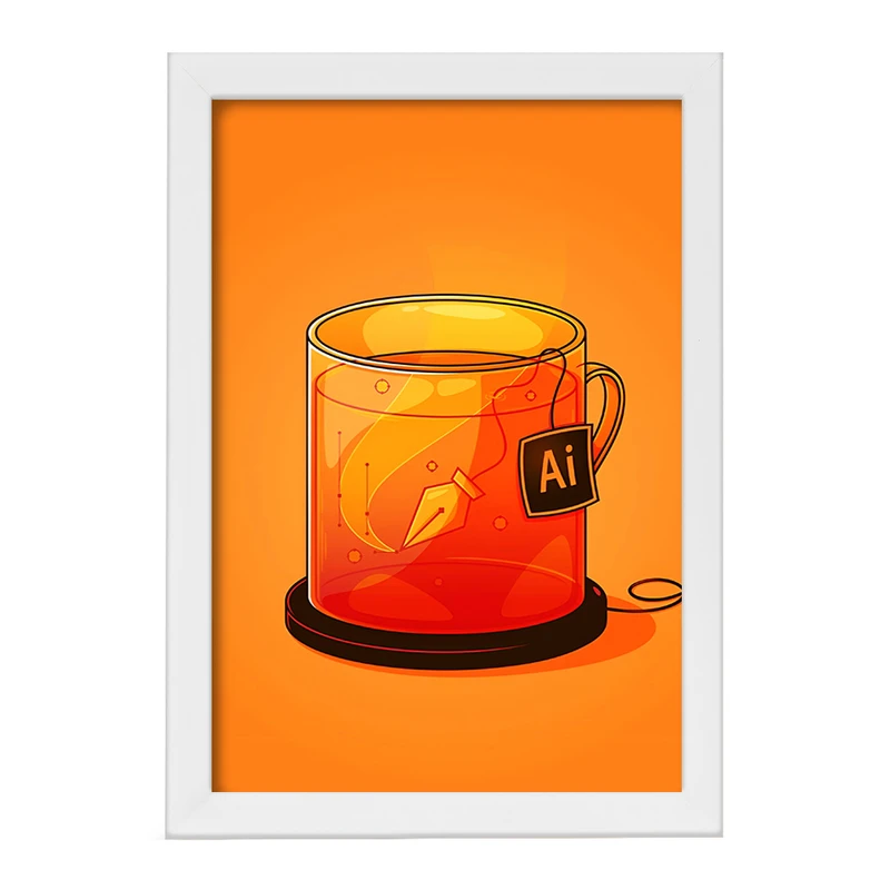 تابلو خندالو مدل فنجان ایلاستریتور کد F8833