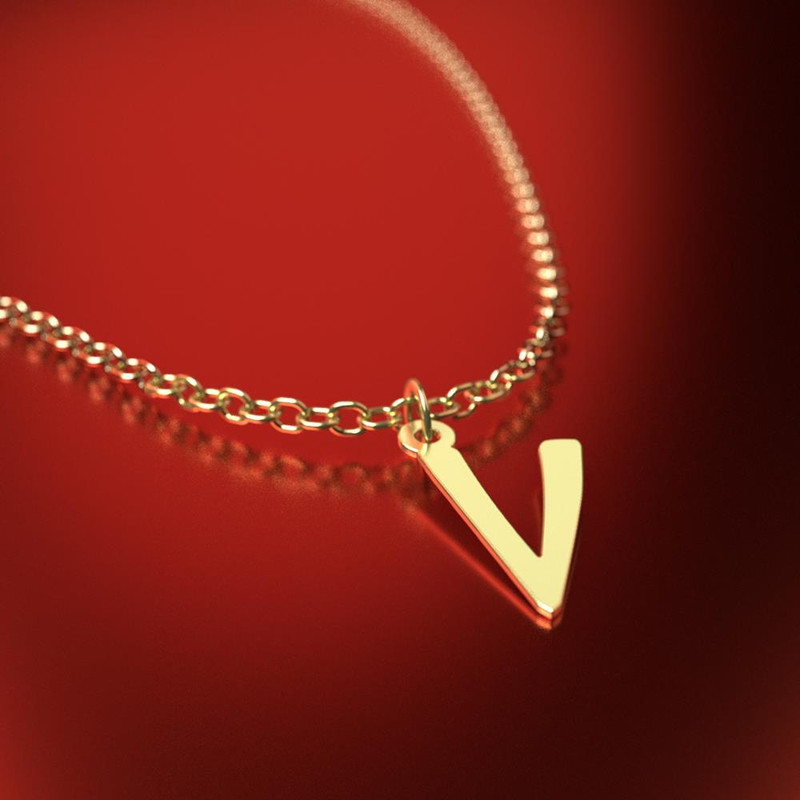 آویز ساعت طلا 18 عیار زنانه مدوپد مدل حرف V کد CA16760