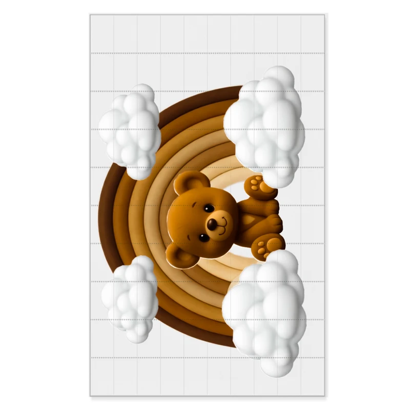 برچسب مدل خرس و رنگین کمان کد 600