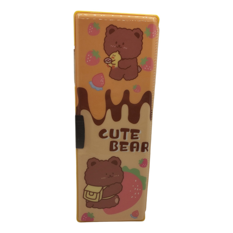 جامدادی مدل کتابی اسکوییشی طرح خرس چشم وزغی کد 01