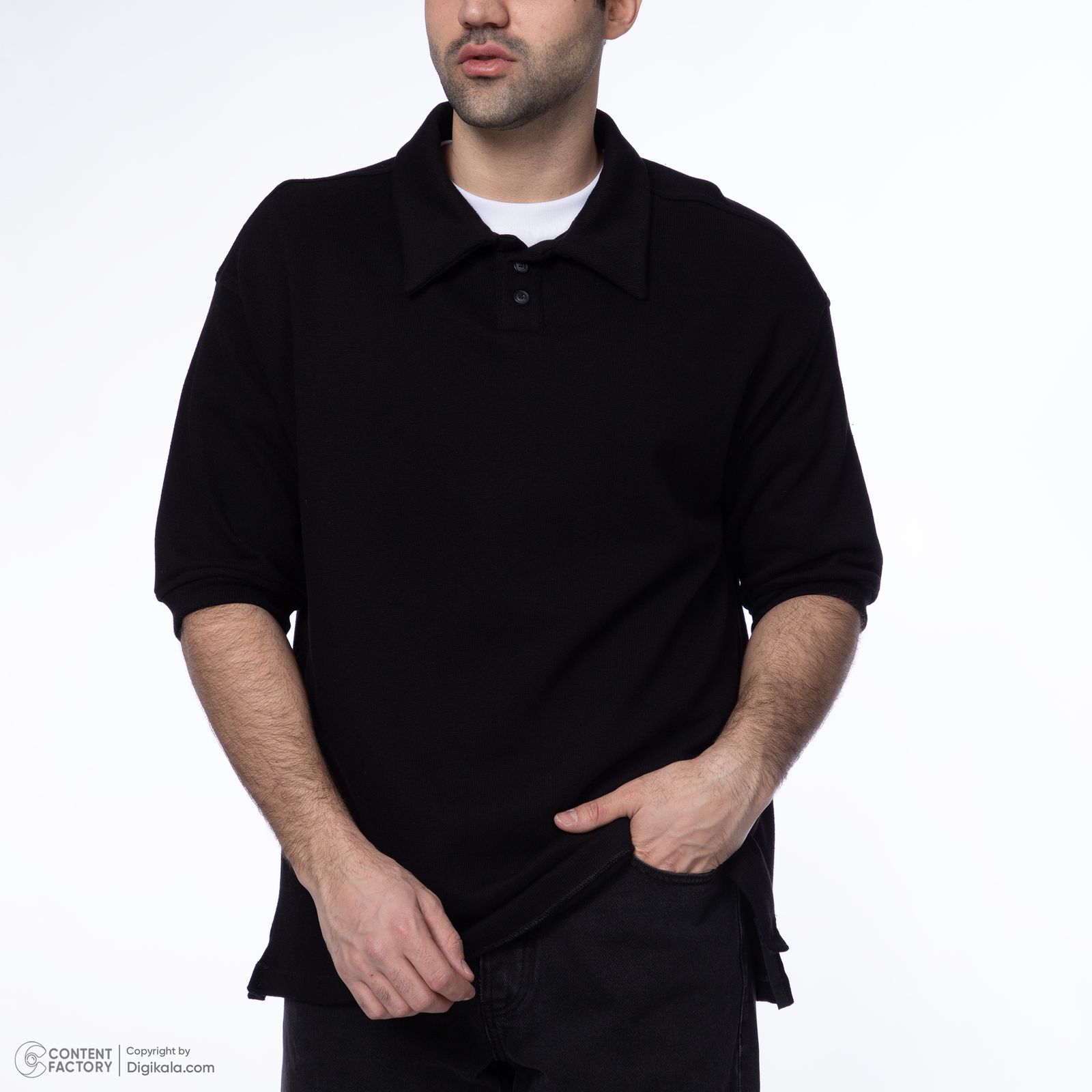 پولوشرت آستین کوتاه مردانه سیکس زیرو ناین مدل 1274 رنگ مشکی -  - 3