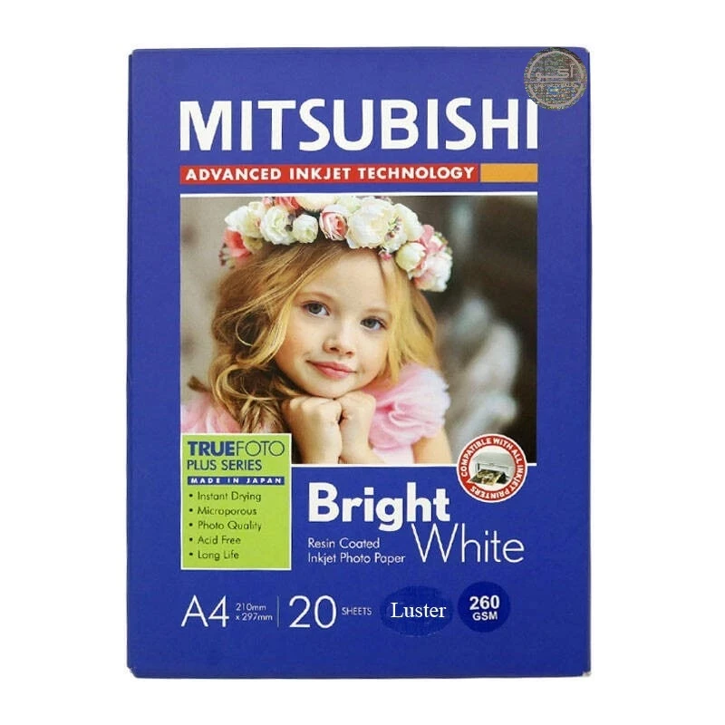 کاغذ چاپ عکس میتسوبیشی مدل لاستر سایز A4 بسته 20 عددی
