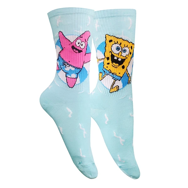 جوراب ساق بلند زنانه تن پوش هنگامه مدل کش اسپرت باب اسفنجی و پاتریک