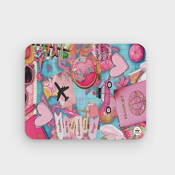 ماوس پد شادیت مدل سفر به کشور مختلف کد 01 سایز 24*19 سانتی متر