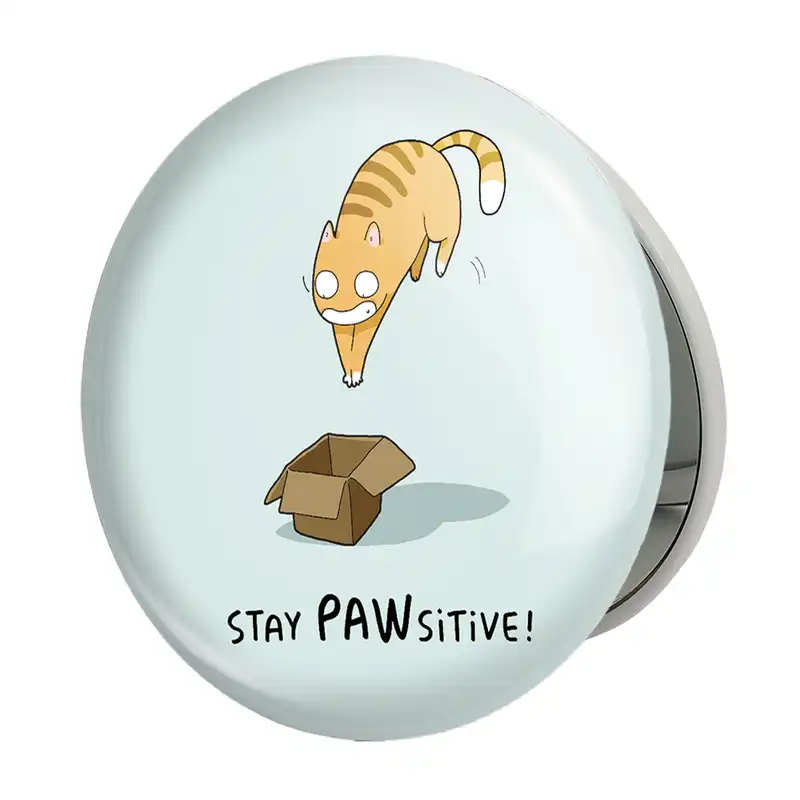 آینه جیبی خندالو طرح گربه Cat مدل تاشو کد 23291