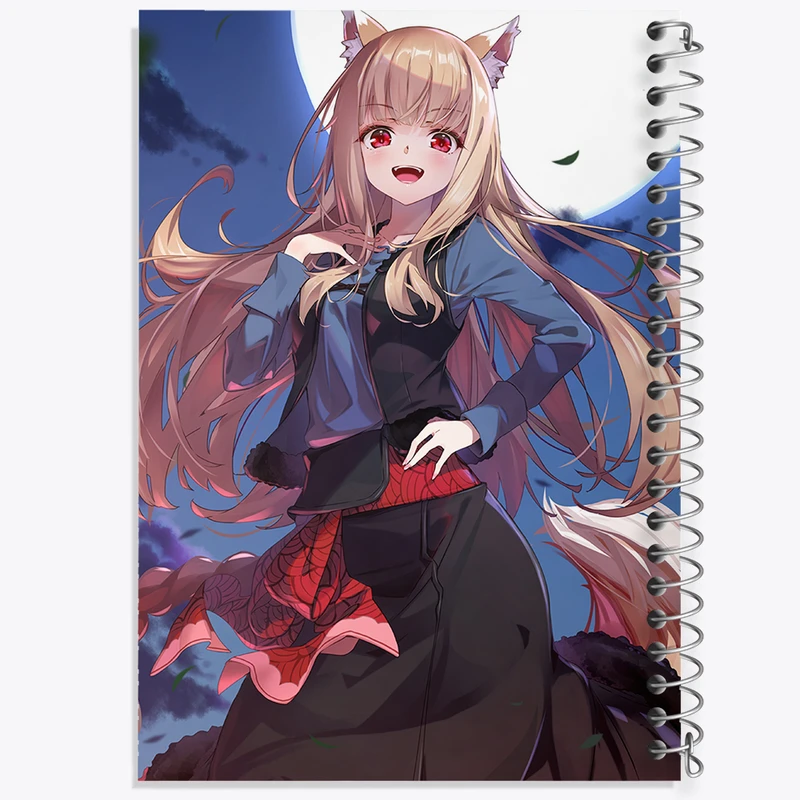 دفتر ژورنال نویسی 50 برگ خندالو مدل نقطه ای طرح هولو انیمه ادویه و گرگ کد 36139