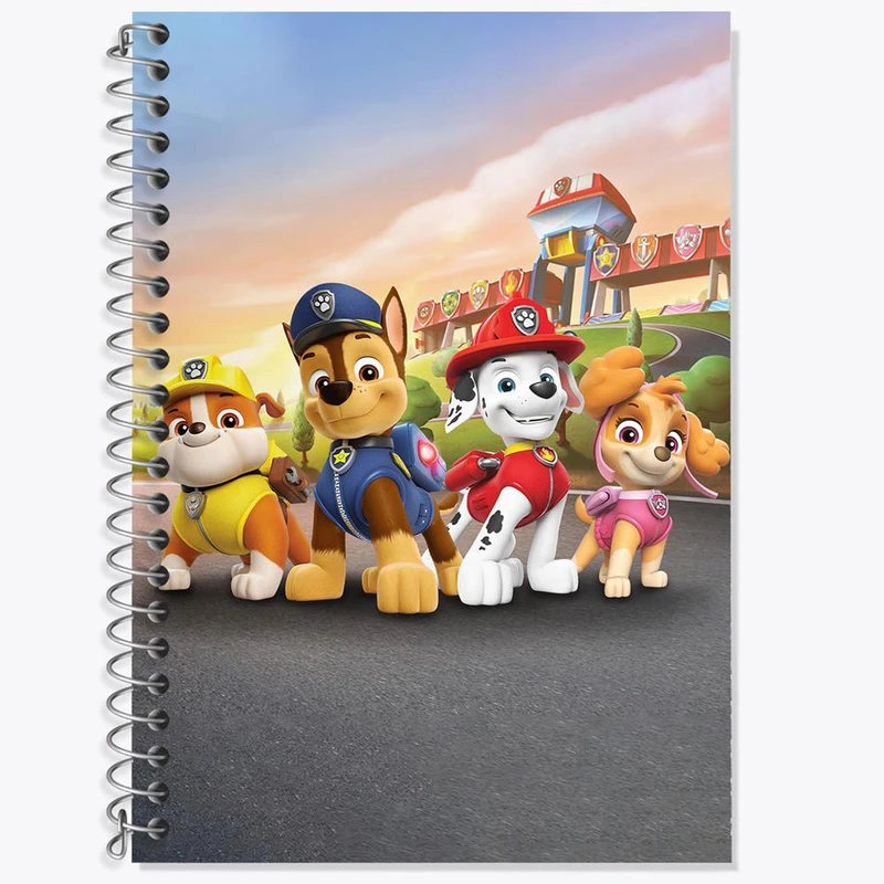 دفتر زبان 50 برگ خندالو مدل دو خط طرح انیمیشن سگ های نگهبان کد 26942