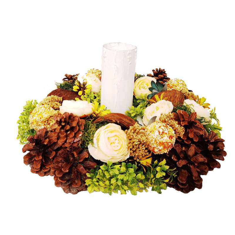 حلقه گل مصنوعی دکوفلاورز مدل Candle 1