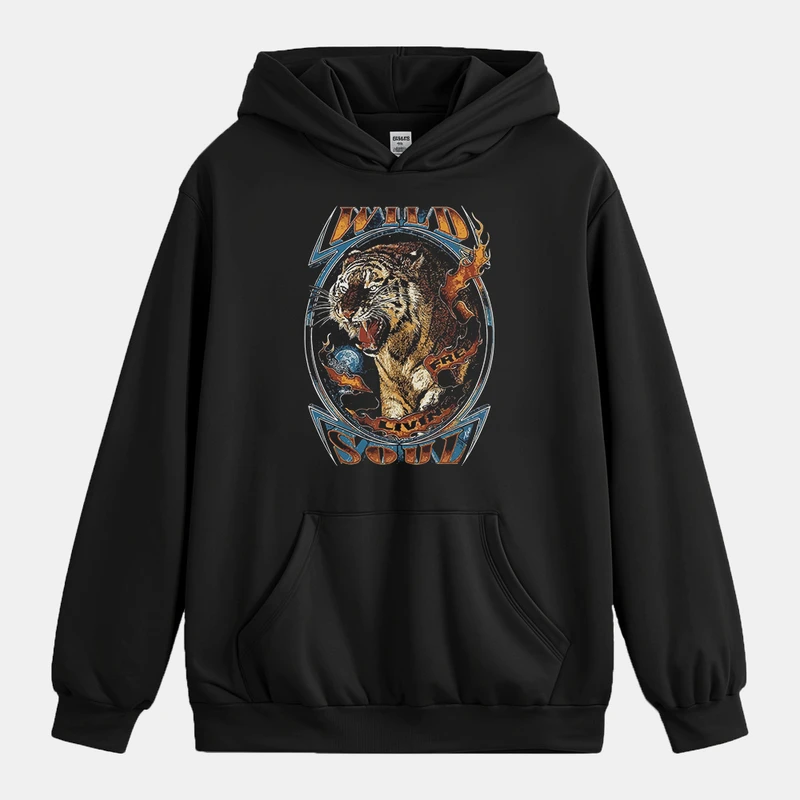 هودی مردانه باهرپوش شرق مدل وینتیج قدیمی ببر بنگال کد z430