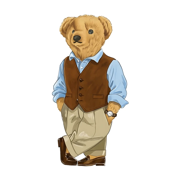 استیکر پارچه و لباس پاد آفرین مدل کارتونی خرس پولو کد S3585