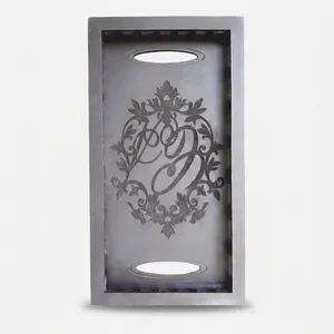 سینی دسته دار طرح طبیعت کد 10003 سایز 35*25 سانتی‌متر