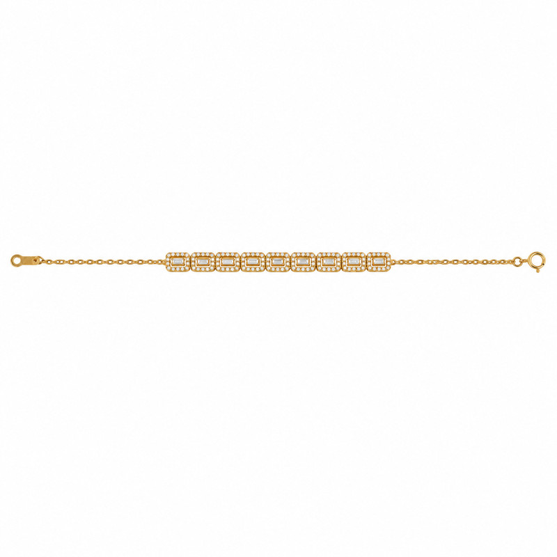 نیم ست طلا کم اجرت 18 عیار زنانه گالری تاج آبادی مدل نگین دار T-015