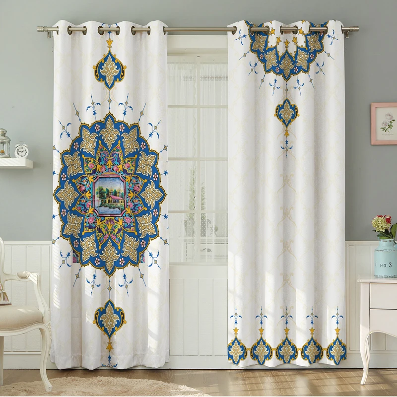 پرده نیروانا طرح   سنتی مدل هازان کد 4536 سایز 140×280 سانتی متر