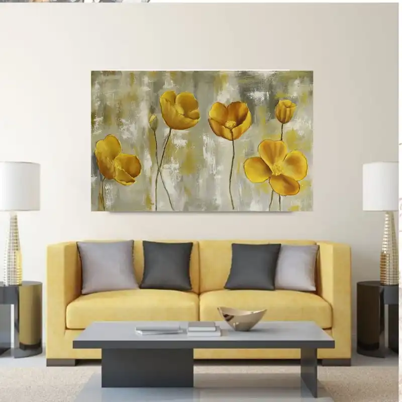 تابلو نقاشی رنگ روغن طرح گل شقایق