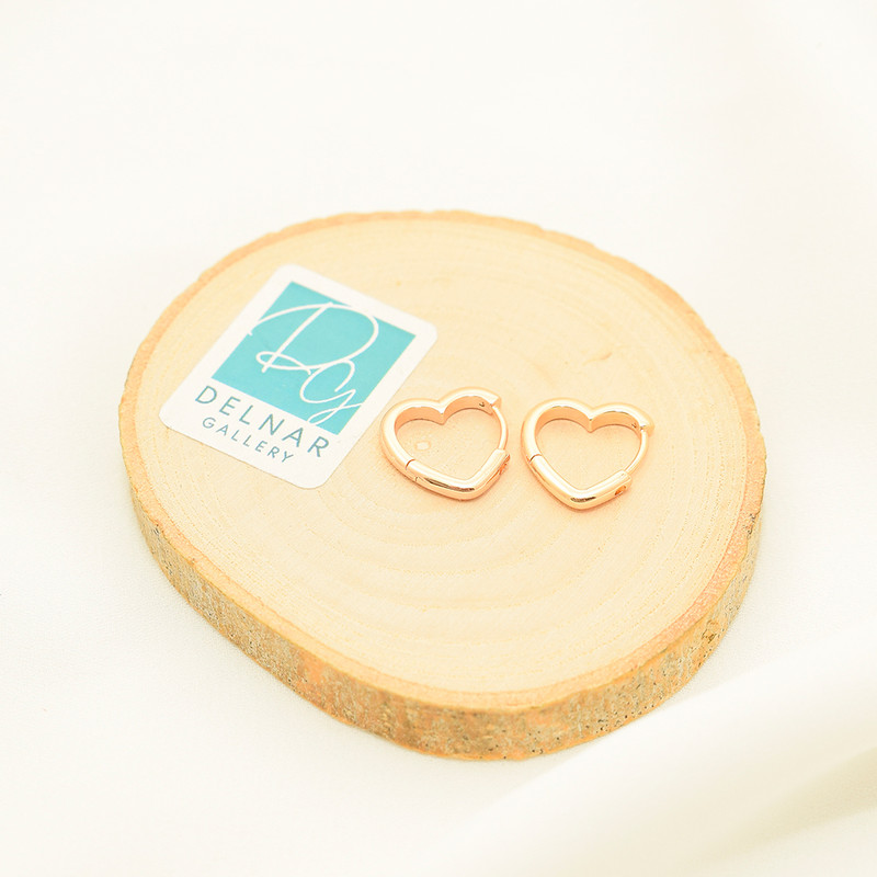 گوشواره زنانه دلنار گالری مدل قلب آبکاری