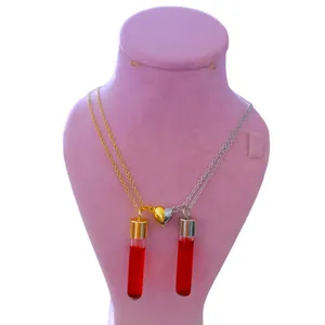 گردنبند مدل کپسول عشق مگنت دار استیل مجموعه 2 عددی