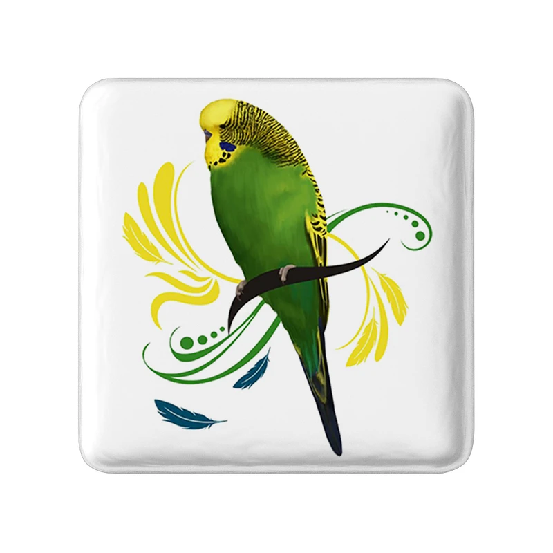 مگنت خندالو طرح پرندگان زینتی مدل مربعی کد 30504