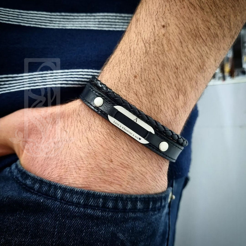 دستبند نقره مردانه لیردا مدل حرف 72500A