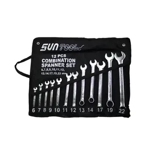 آچار یکسر تخت و یکسر رینگی سان تولز مدل AJ-6/22MM-012 مجموعه 12 عددی 