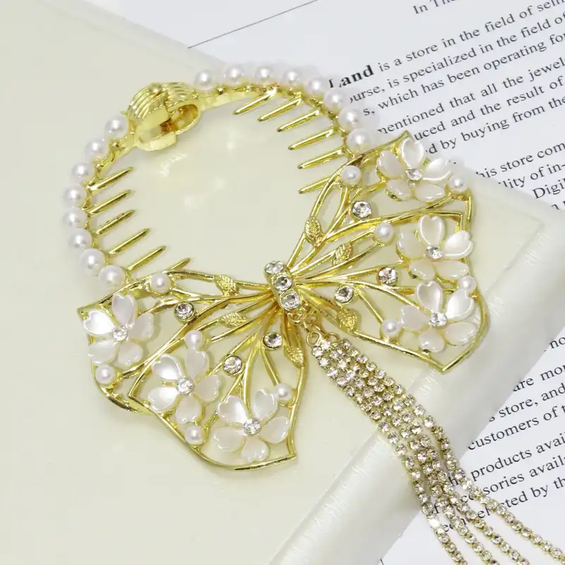 گیره مو زنانه مدل آبشاری پاپیون کد G_Lnd_3154