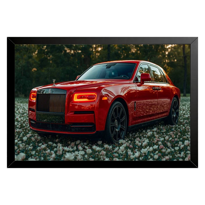 تابلو بکلیت طرح ماشین و خودرو Rolls-Royce Phantom مدل B-pe130269 فریم مشکی