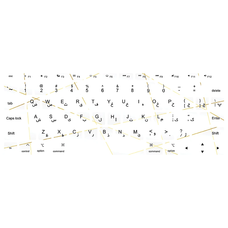 برچسب کیبورد فارسی طرحPOLYGON17 مناسب برای مک بوک ایر 13 اینچ 2018-2019