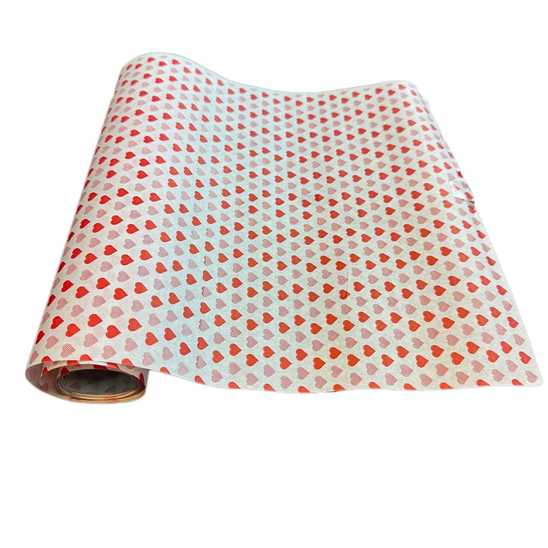 کاغذ شیرینی پزی مدل روغنی طرح قلب کد 77 طول 24 متر