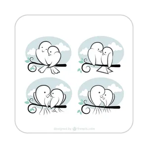 زیر لیوانی کاکتی طرح عاشقانه مدل mp39377