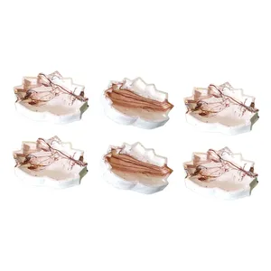 مجموعه ظروف هفت سین 6 پارچه مدل ماربل پتینه طرح نیلوفر دفرمه کد 3110