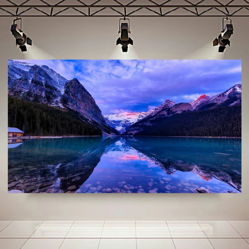 تابلو بوم طرح طبیعت مدل انعکاس دریاچه کد AR7250