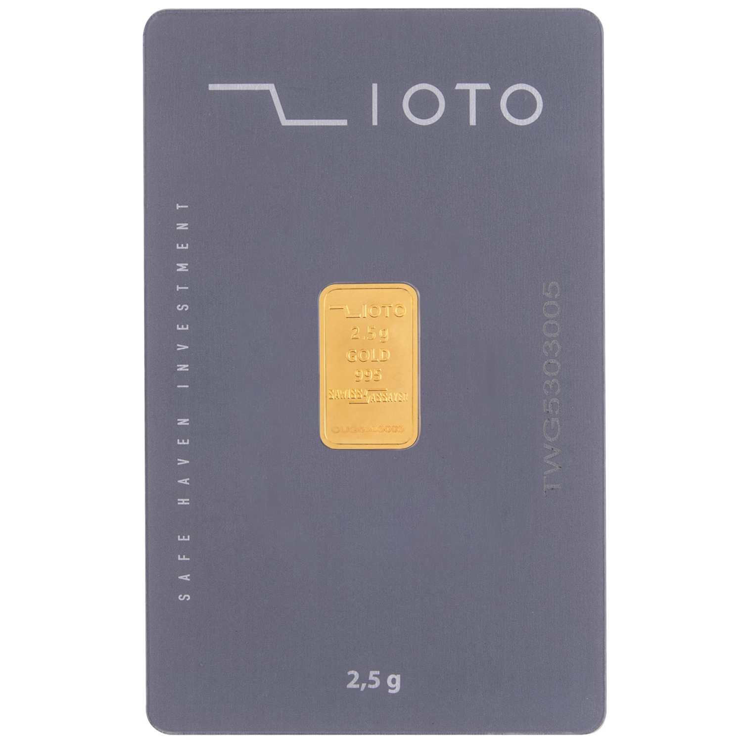 شمش طلا 24 عیار زیوتو مدل Au-p2.5 بسته 10 عددی