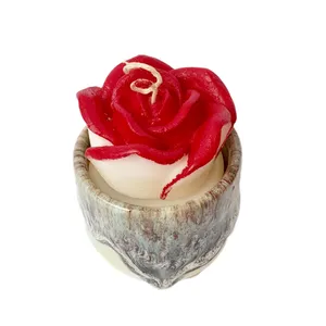 شمع دست ساز مدل گل رز