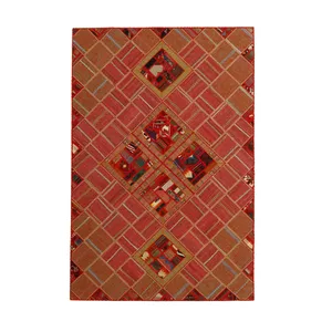 کلاژ گلیم دستبافت چهار متری مدل تکه دوزی کد g557329