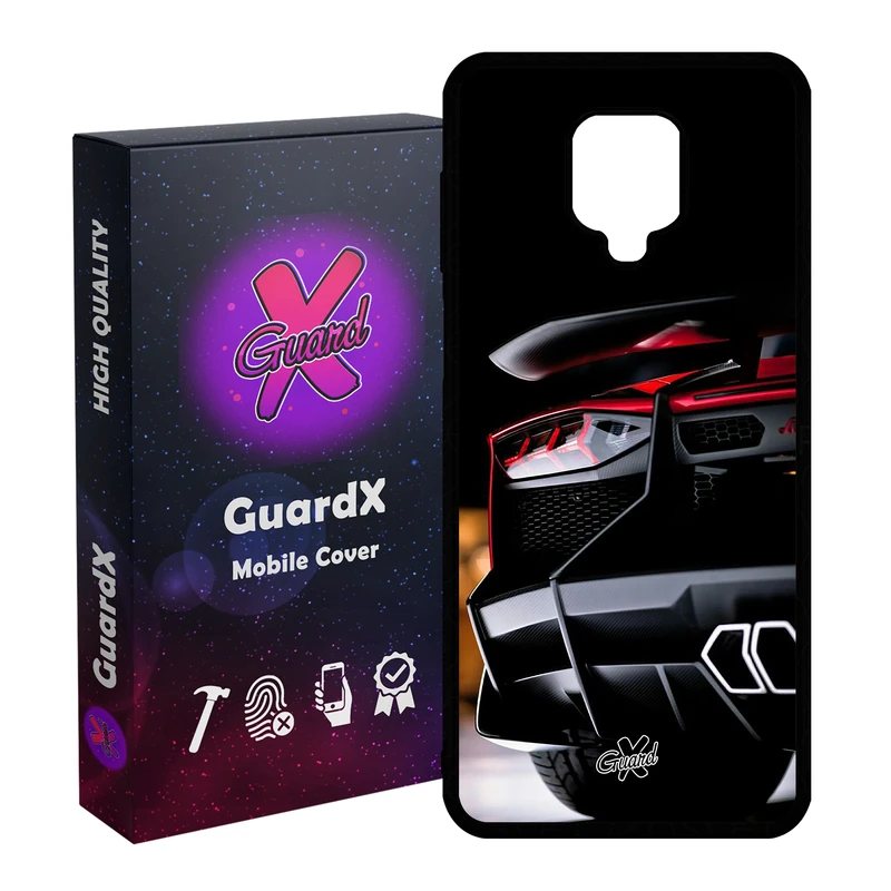 کاور گارد ایکس طرح Lamborghini مدل Glass10336 مناسب برای گوشی موبایل شیائومی Redmi Note 9S / Note 9 Pro / Note 9 Pro Max