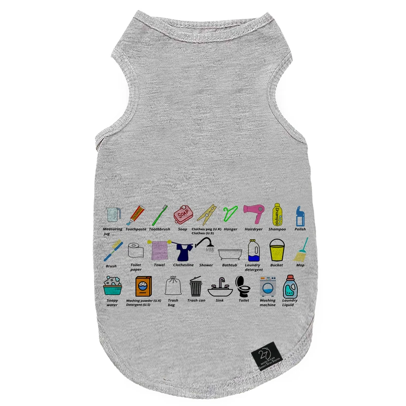 لباس سگ و گربه 27 طرح Learning English Cosmetics کد MH1591 سایز L