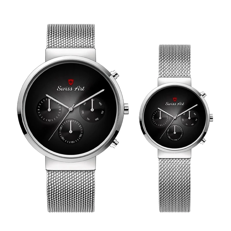 ست ساعت مچی عقربه‌ای کوارتز زنانه و مردانه سوئیس آرت مدل 920122-123ST0001