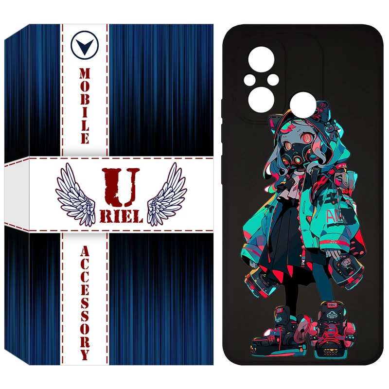 کاور یوریل قاب مدل KSH کد 58 طرح دخترگربه ای مناسب برای گوشی موبایل شیائومی Redmi 12C