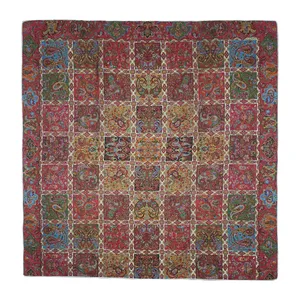 رومیزی ترمه ابریشمی مدل خشتی کد RD1-1