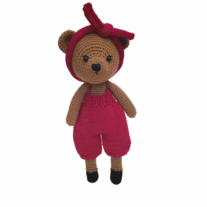 عروسک بافتنی طرح خانوم خرس کد 61