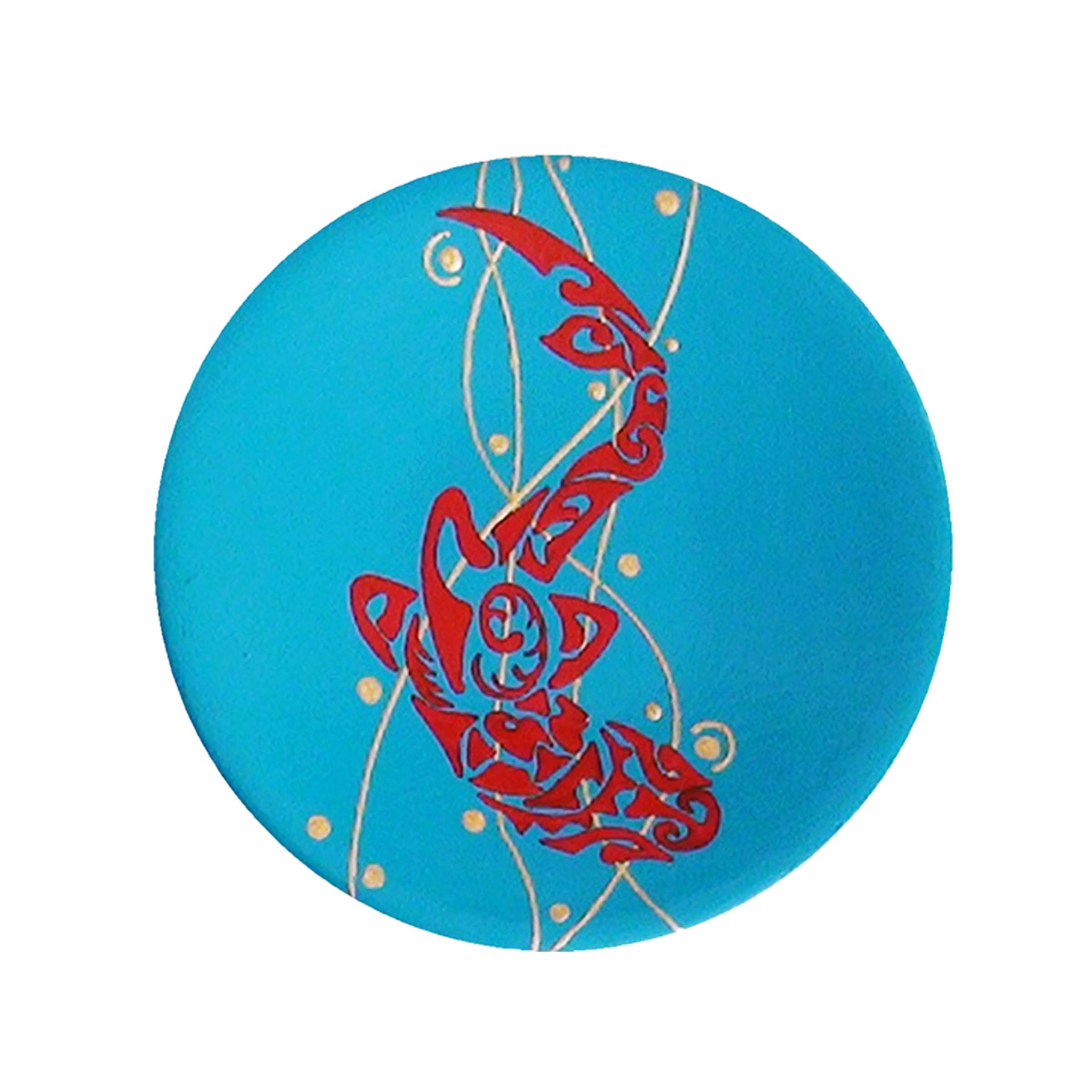 بشقاب سفالی طرح ماهی کد S 043
