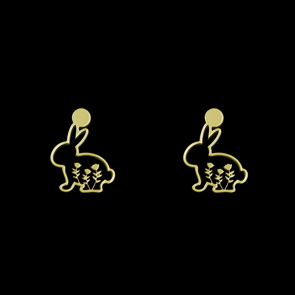 گوشواره طلا 18 عیار زنانه مدوپد مدل خرگوش کد GA1-10453