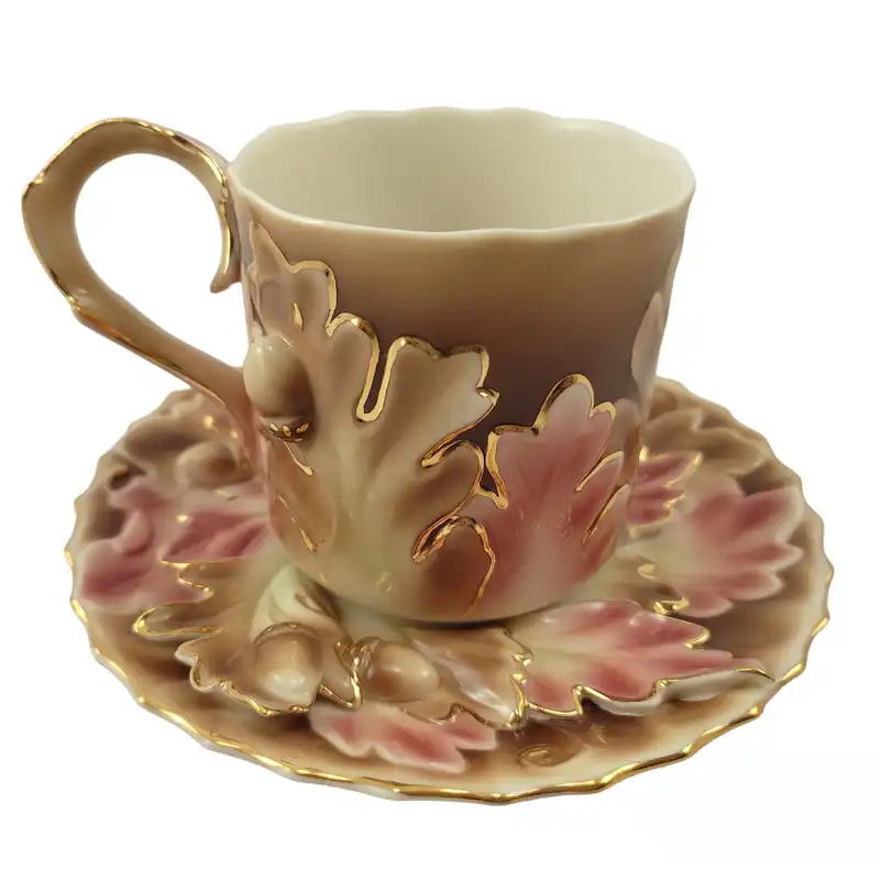 ست فنجان و نعلبکی چینی فرانز مدل برگ کد FZ01191