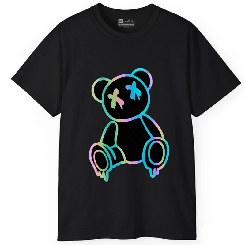 تی شرت آستین کوتاه مردانه پاد آفرین مدل حیوان خرس کد 124