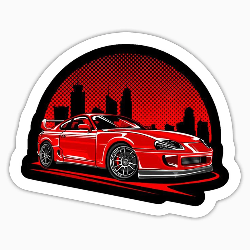 استیکر لپ تاپ و موبایل بووم طرح ماشین مدل Supra MK4 کد LA87